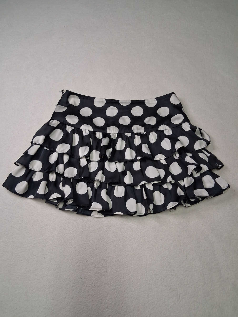 XXI Polka Dot Ruffle Mini Skirt - Black/White